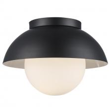Trans Globe 16220 BK - 1LT FLUSH-METAL SHADE+GLOBE-BK